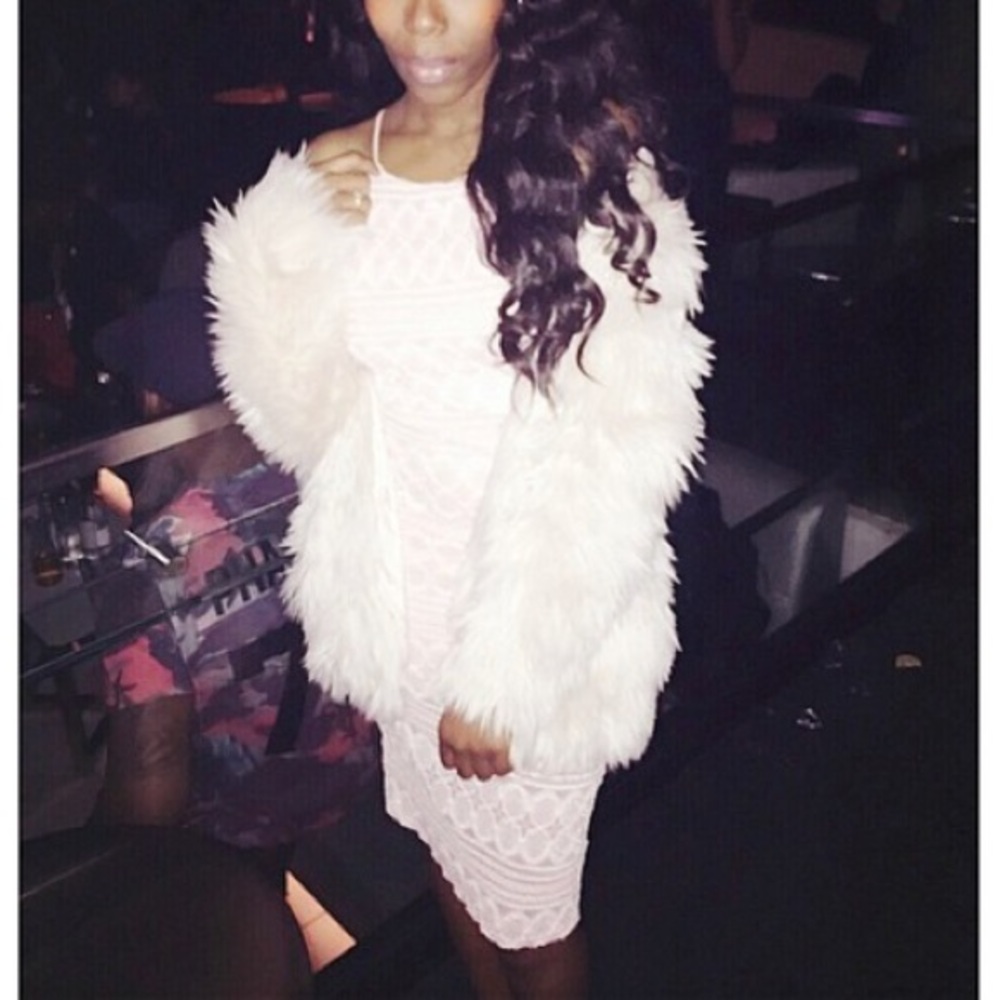 Light Blush Pink Faux Fur Jacket